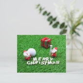 Golf Weihnachten mit Santa Golf Ball und Tee (Stehend Vorderseite)