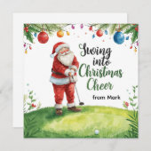 Golf Weihnachten mit Santa Golfer auf Golfplatz (Vorne/Hinten)