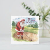 Golf Weihnachten mit Santa Golfer auf Golfplatz (Stehend Vorderseite)