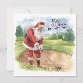 Golf Weihnachten mit Santa Golfer auf Golfplatz