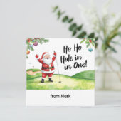 Golf Weihnachten mit Santa Golfer auf Golfplatz (Stehend Vorderseite)