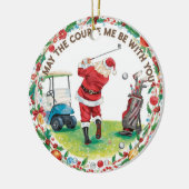 Golf Weihnachten mit Santa Golfer auf Golfplatz Keramik Ornament (Links)
