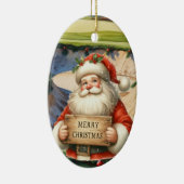 Golf Weihnachten mit Santa Golfer auf Golfplatz Keramik Ornament (Rechts)