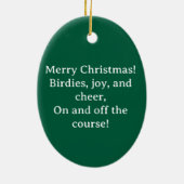 Golf Weihnachten mit Santa Golfer auf Golfplatz Keramik Ornament (Hinten)