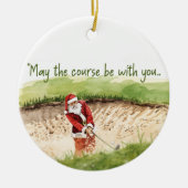 Golf Weihnachten mit Santa Golfer auf Golfplatz Keramik Ornament (Vorne)