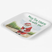 Golf Weihnachten mit Santa Golfer auf Golfplatz Pappteller (Gewinkelt)