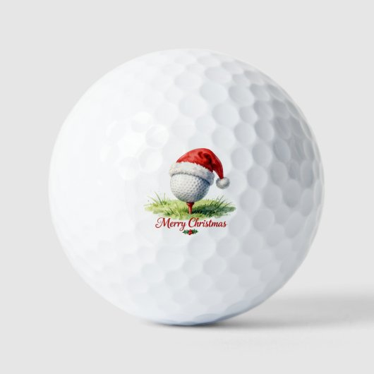 Golf Weihnachten mit Santa Hut Golfball (Vorderseite)