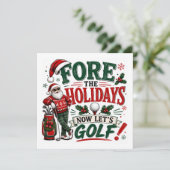 Golf-Weihnachten mit Santa Let's Golf Einladung (Stehend Vorderseite)