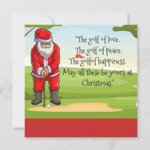 Golf-Weihnachten mit Segen von Santa Claus auf dem Feiertagskarte