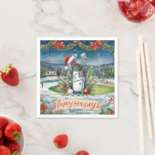 Golf Weihnachten mit Weihnachtsgolftasche Serviette (Beispiel)