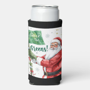 Golf Weihnachten mit Weihnachtsmann mit lustigem T Selters Dosenkühler
