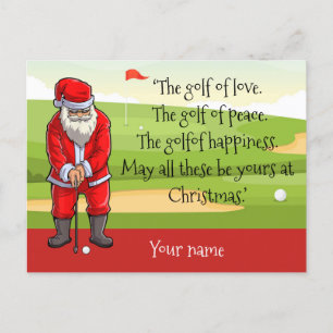 Golf-Weihnachten mit Weihnachtsmann Segen auf dem  Feiertagspostkarte