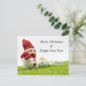 Golf Weihnachten & Neues Jahr mit Golfball Snowman Postkarte (Stehend Vorderseite)