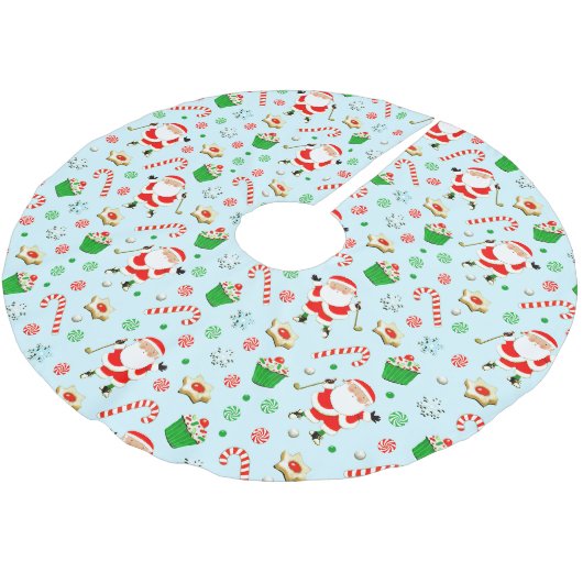 Golf Weihnachten Polyester Weihnachtsbaumdecke (Schrägansicht)