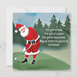 Golf Weihnachten Santa Claus spielt Golf auf grün