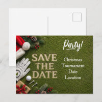 Golf-Weihnachten Save-the-Date-Einladung