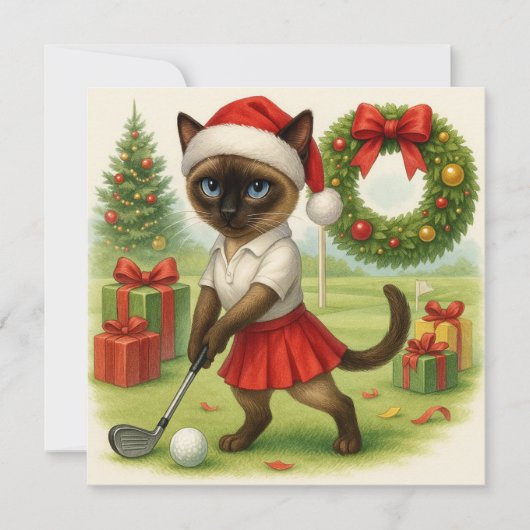 Golf Weihnachten Thema für Cat Frau Golfer (Vorderseite)