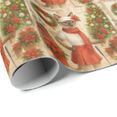 Golf Weihnachten Thema für Cat Frau Golfer Geschenkpapier (Rolleneckpunkt)