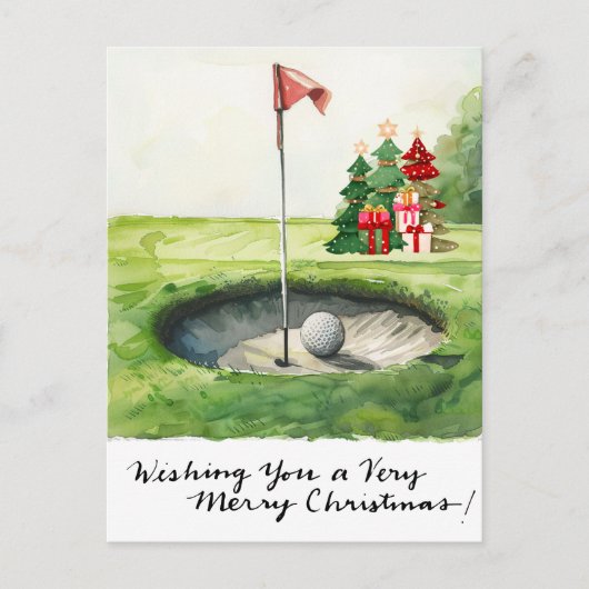 Golf Weihnachten Thema für Golfer auf Kurs (Vorderseite)