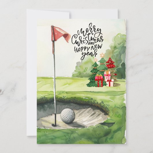 Golf Weihnachten Thema für Golfer auf Kurs (Vorderseite)