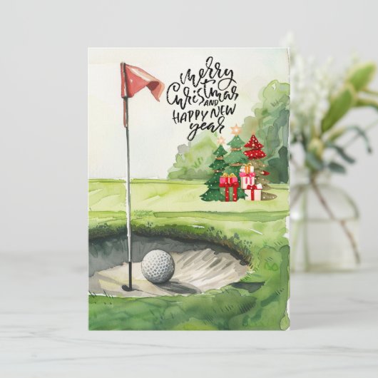 Golf Weihnachten Thema für Golfer auf Kurs (Stehend Vorderseite)