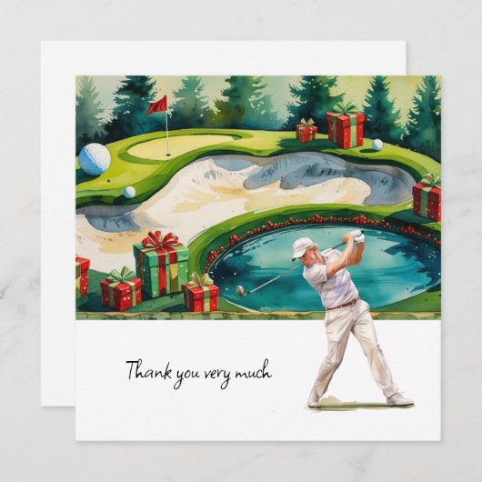 Golf Weihnachten Thema für Golfer danke Ihnen Gesc (Vorne/Hinten)