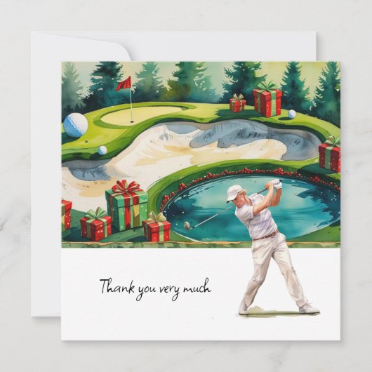 Golf Weihnachten Thema für Golfer danke Ihnen Gesc (Vorderseite)