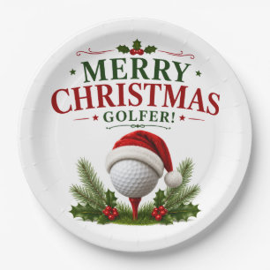 Golf Weihnachten Thema für Golfer Pappteller