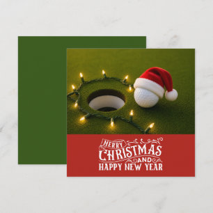 Golf Weihnachten Thema mit Golfball auf Grün