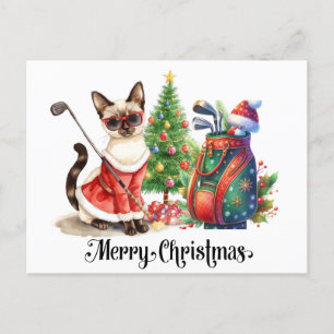 Golf Weihnachten Thema mit Siam Cat Golfer