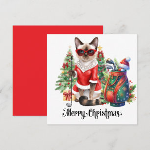 Golf Weihnachten Thema mit Siam Cat Golfer