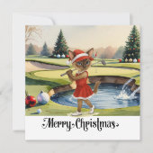 Golf Weihnachten Thema mit Siam Cat Golfer (Vorderseite)