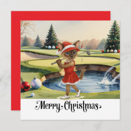 Golf Weihnachten Thema mit Siam Cat Golfer