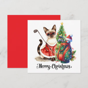 Golf Weihnachten Thema mit Siam Cat Golfer