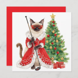Golf Weihnachten Thema mit Siam Cat Golfer
