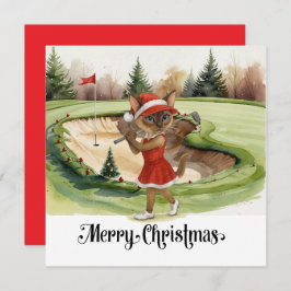 Golf Weihnachten Thema mit Siam Cat Golfer