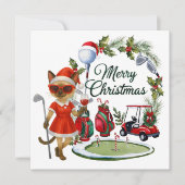 Golf Weihnachten Thema mit Siam Cat Golfer (Vorderseite)