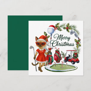 Golf Weihnachten Thema mit Siam Cat Golfer