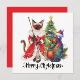 Golf Weihnachten Thema mit Siam Cat Golfer