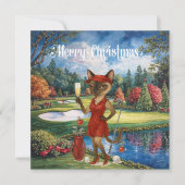 Golf Weihnachten Thema mit Siam Cat Golfer (Vorderseite)