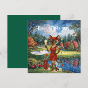 Golf Weihnachten Thema mit Siam Cat Golfer