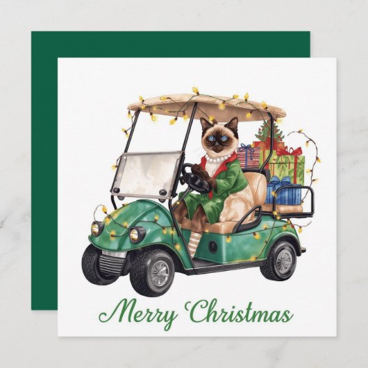 Golf Weihnachten Thema mit Siam Cat Golfer (Vorne/Hinten)