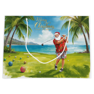 Golf Weihnachten Thema mit Weihnachtsmann Große Geschenktüte