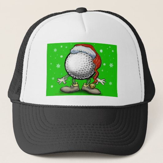 Golf Weihnachten Truckerkappe (Vorderseite)