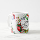 Golf Weihnachten Wasserfarbe für Golfer Kaffeetasse (Vorderseite Links)