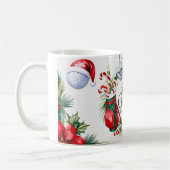 Golf Weihnachten Wasserfarbe für Golfer Kaffeetasse (Links)