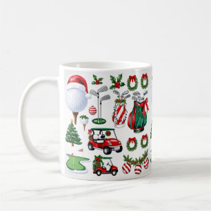 Golf Weihnachten Wasserfarbe für Golfer Kaffeetasse