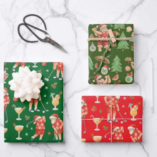 Golf Weihnachten Weihnachten Sommerzeit Geschenkpapier Set (Vorderseite)