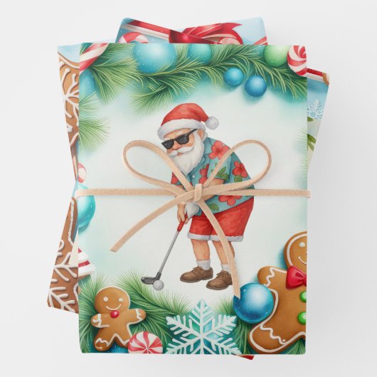Golf Weihnachten Weihnachten Sommerzeit Geschenkpapier Set (Beispiel)