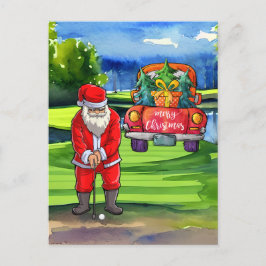 Golf Weihnachten Weihnachtsklaus Golfer in Bunker